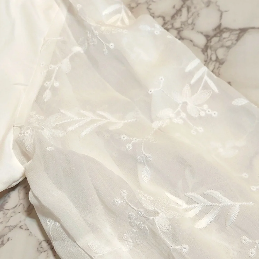 NWT Soft Surroundings white balloon sleeve Lorenzo blouse, size S - Picture 9 of 9